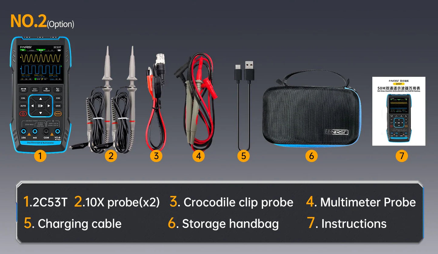 FR 2C53T S 50MHz 2 CHANNEL 3 IN 1 OSCILLOSCOPE