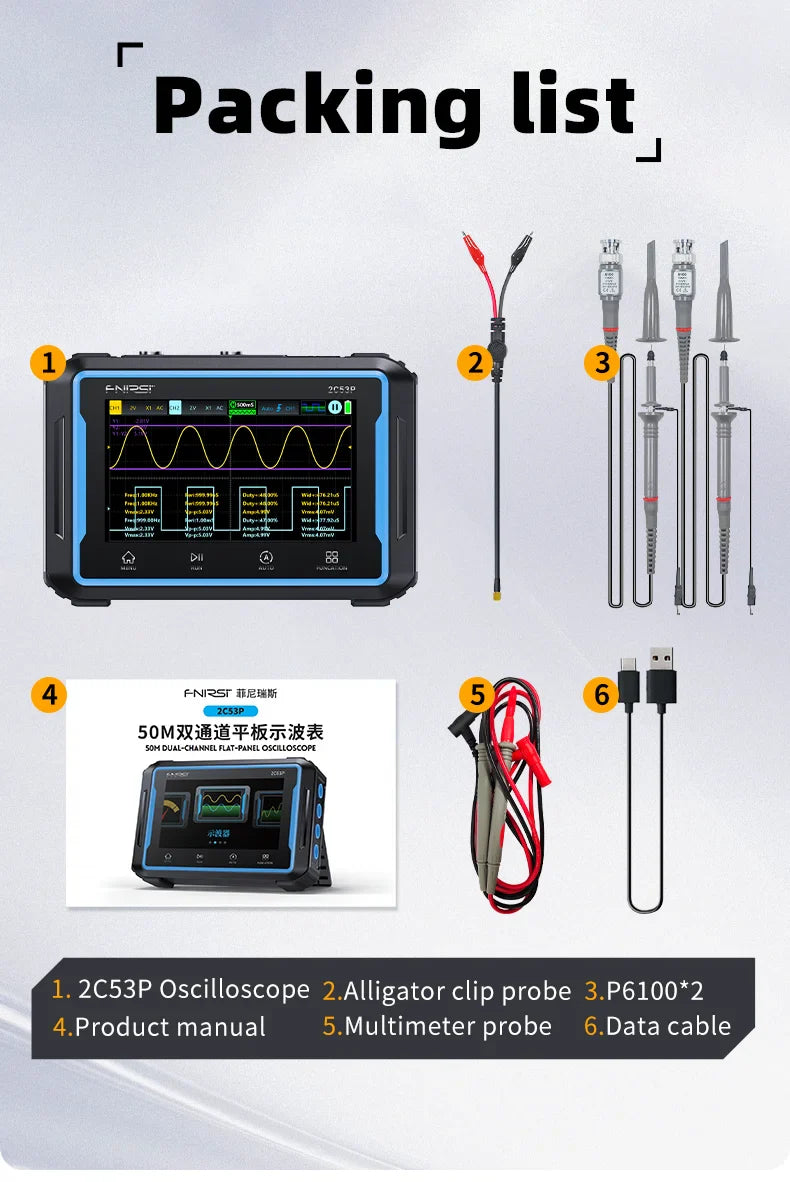 FR 2C53P 50MHz 2 CHANNEL 3 IN 1 OSCILLOSCOPE