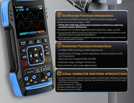 FR 2C53T S 50MHz 2 CHANNEL 3 IN 1 OSCILLOSCOPE