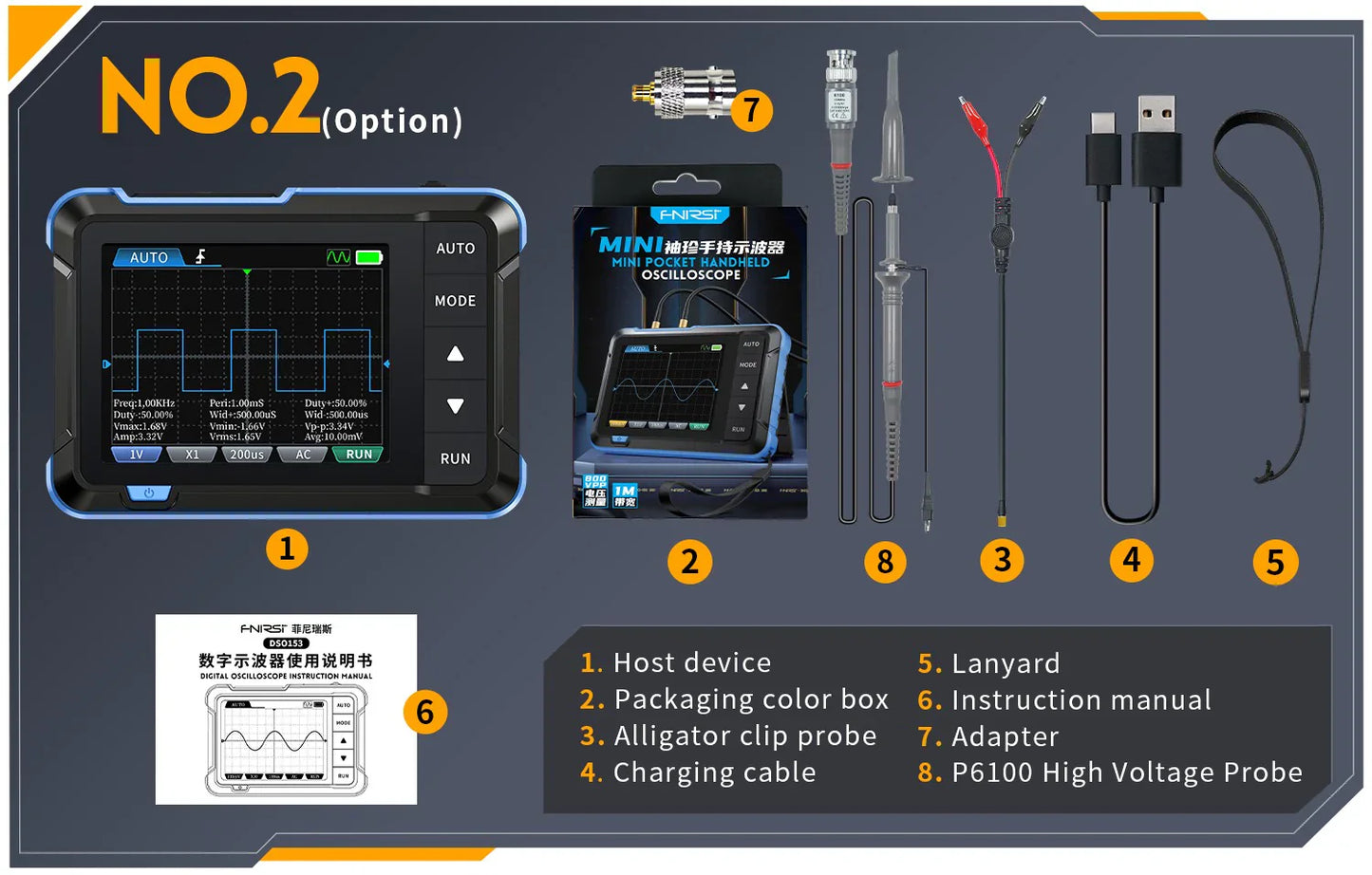 FR DSO153 1MHz SINGLE CHANNEL OSCILLOSCOPE