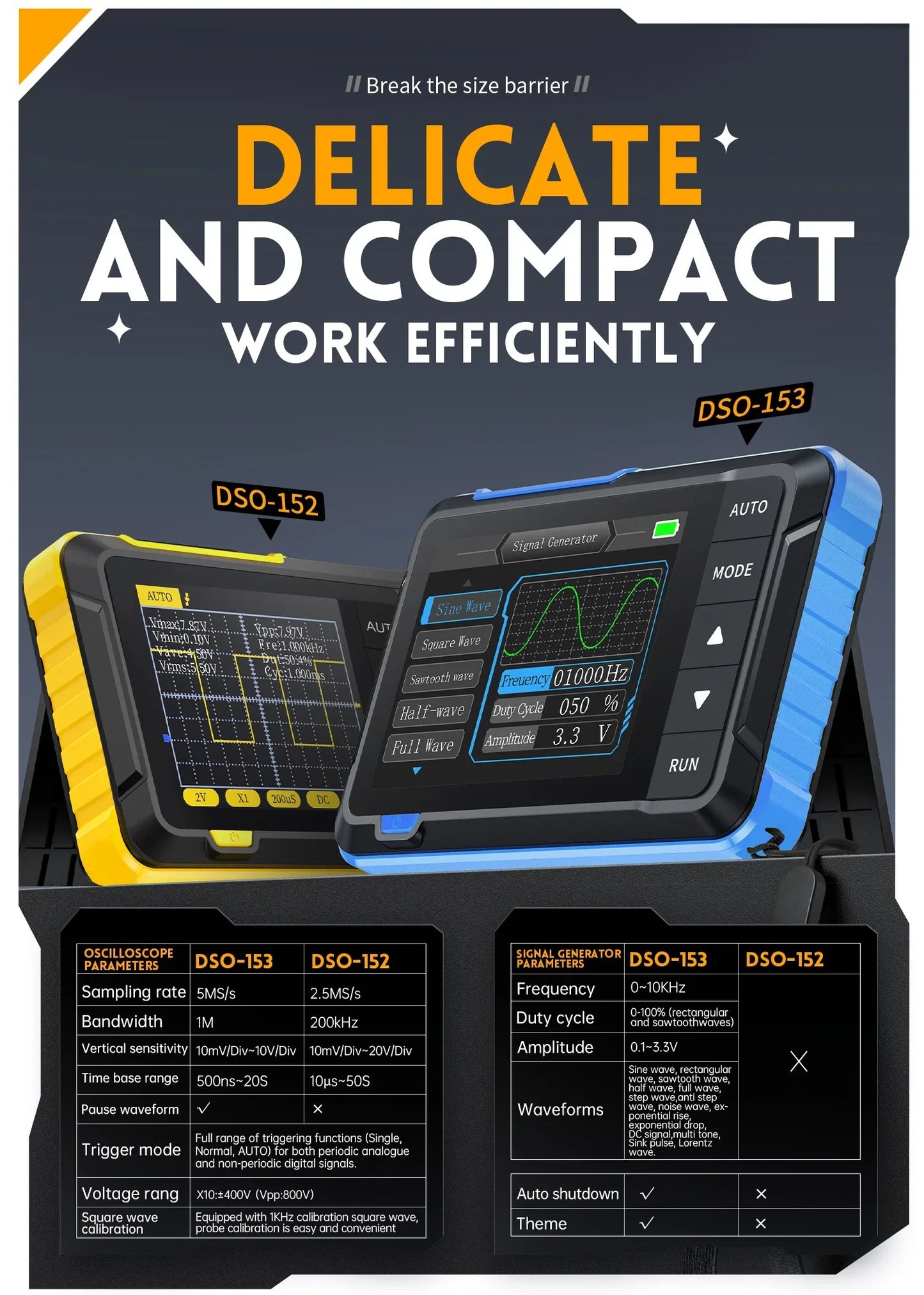 FR DSO153 1MHz SINGLE CHANNEL OSCILLOSCOPE