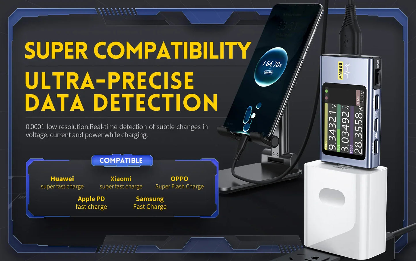 FR FNB58 BT USB Tester