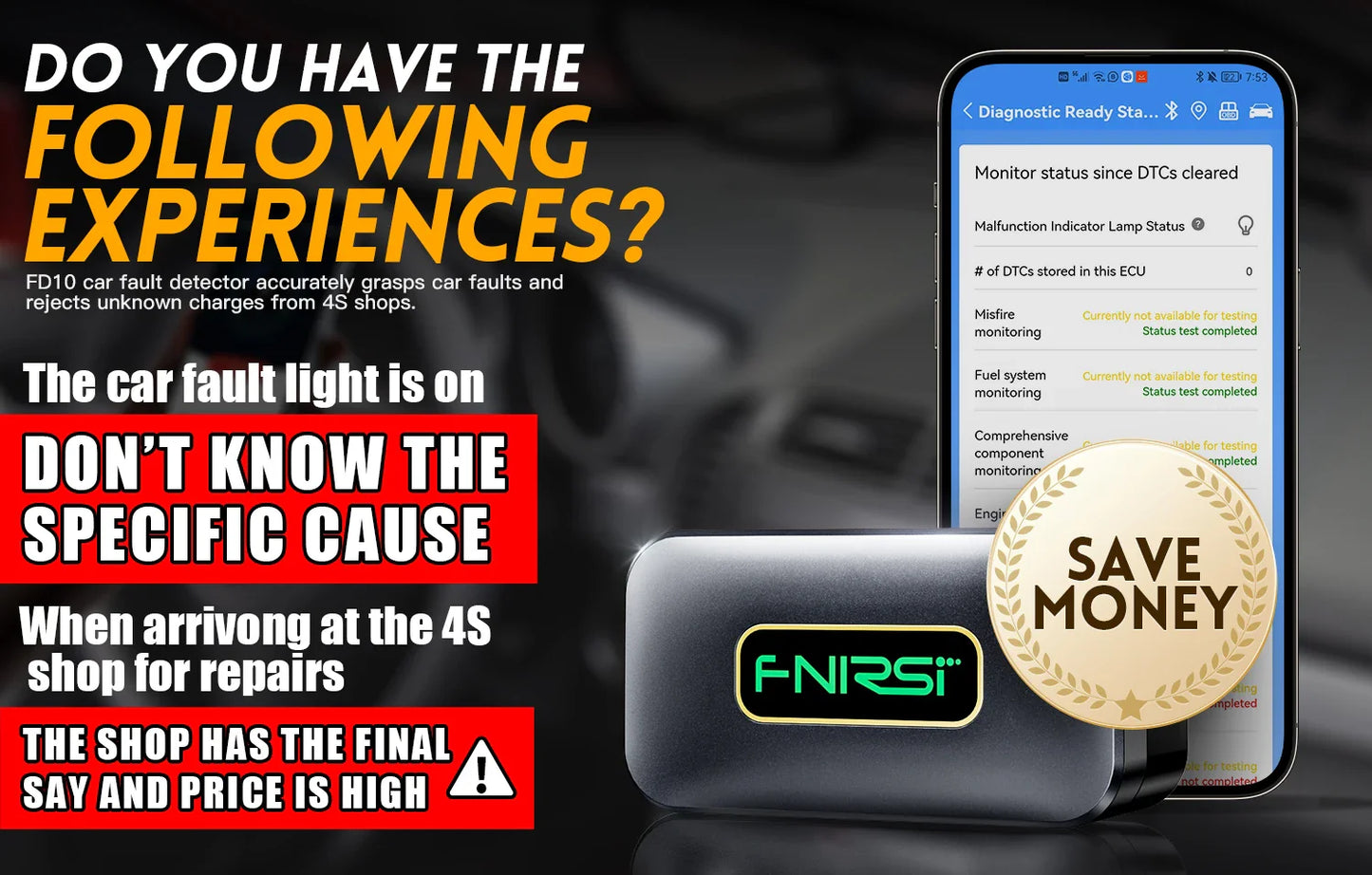 FR FD10 CAR FAULT CODE SCANNER