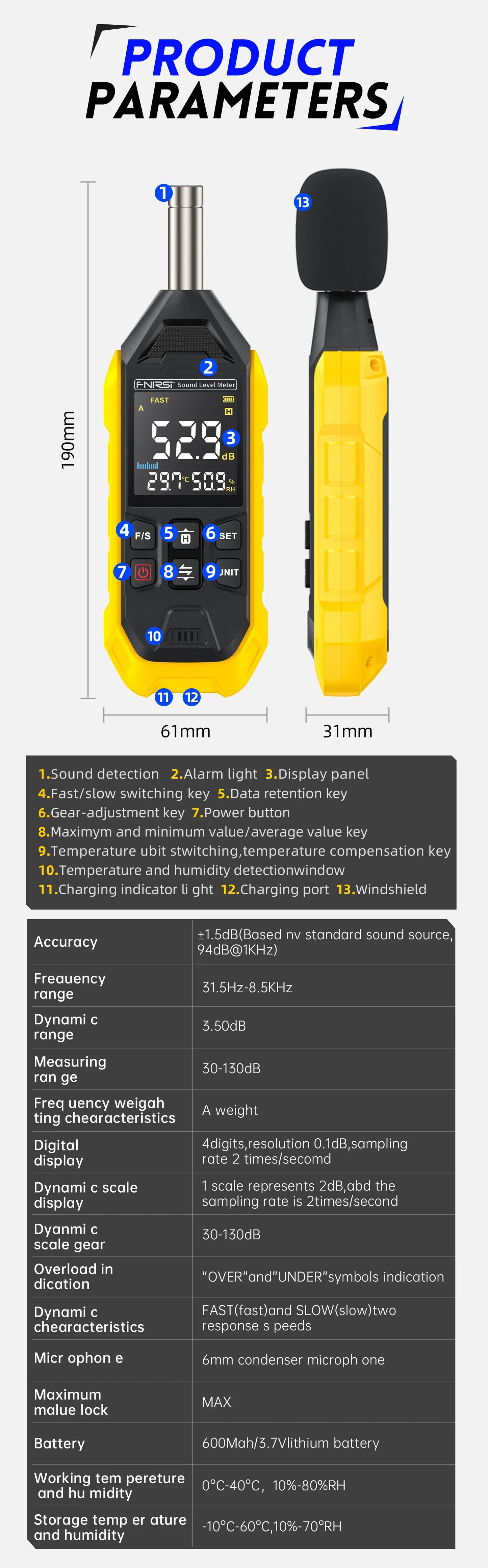 FR FDM01 SOUND LEVEL METER