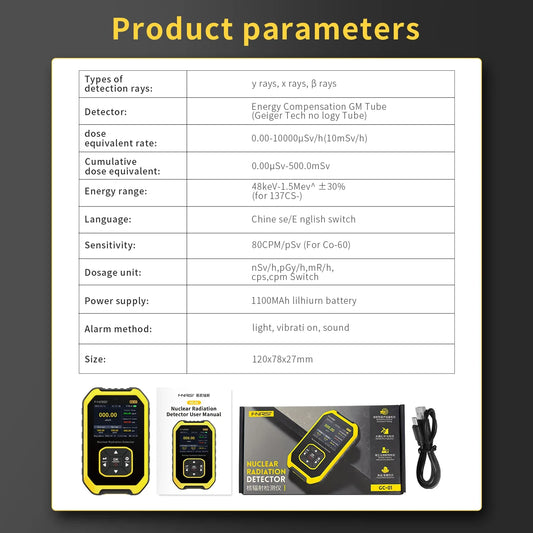 FNIRSI GC-01 Geiger Counter Nuclear Radiation Detector