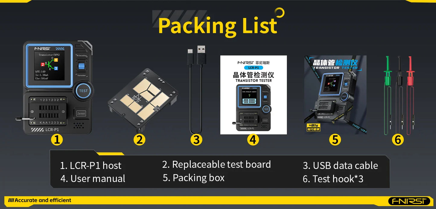 FR LCR P1 DIGITAL TRANSISTOR TESTER