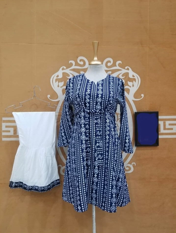 Sharara Two Pieces Suit / Dress Ladies Chunri Frock with Sharara Ready to Wear for Girls and Women