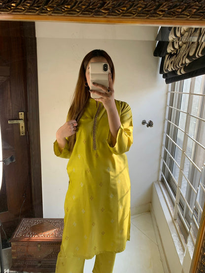 Olive Artical block printed lawn 2pc dress for womens