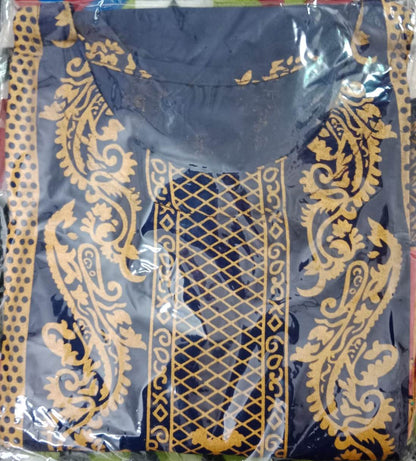 3D Block Printed ARABIC Linen 2 Pcs Ready to Wear for Girls and women