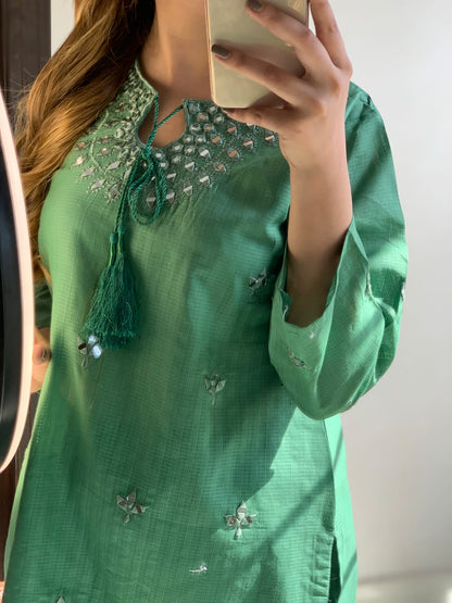 New Mirror Work EMB Cotton 2Pcs