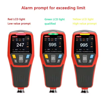 UNI-T UT343A UT343D Car Paint Coating Thickness Gauge Digital Meter FE NFE Tester for Automotive Metal Ceramic Coating Thickness