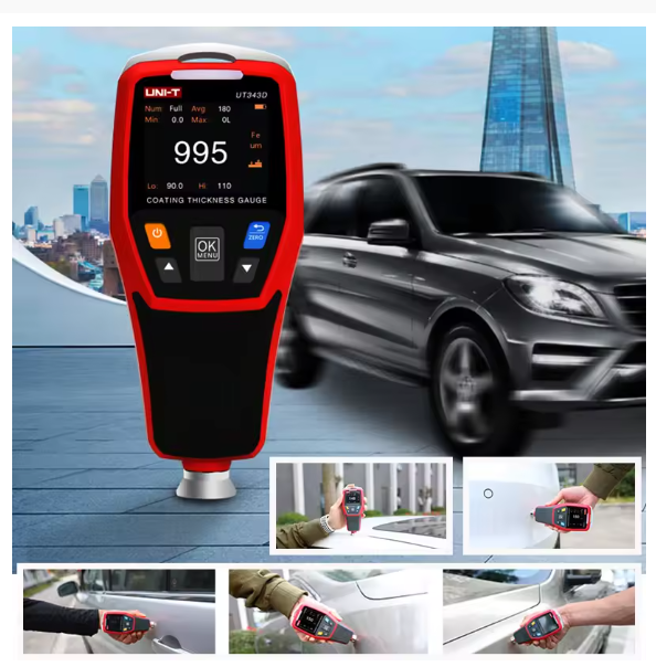 UNI-T UT343A UT343D Car Paint Coating Thickness Gauge Digital Meter FE NFE Tester for Automotive Metal Ceramic Coating Thickness